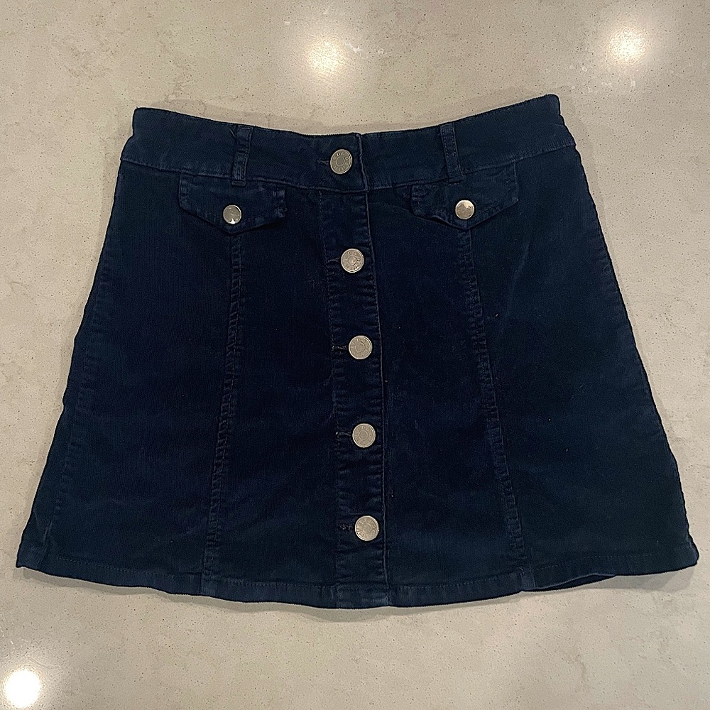 Size 2 BDG Navy Corduroy Mini Skirt